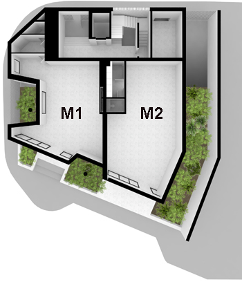 Detail surface magasin M1 et M2
